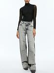 PARKER LR BALLOON LEG JEAN W CONTRAST PANELING