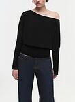 LAVINA DRAPED OFF SHOULDER SWEATER