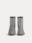 strass mesh anckle boots