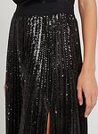 IVEY SEQUIN SNBRST PLT MAXI SKIRT W SLIT