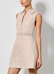 ELLIS EMBELL COLLARED ZIP FT DRESS