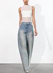 DRIGGS BALLOON LEG JEAN W RAW HEM