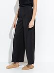 viscose wool slub flat front pants