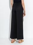 viscose wool slub flat front pants