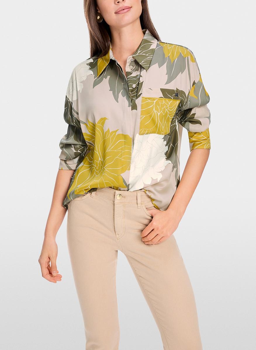Копринена риза с принт Marc Cain Collections
