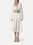 en fleur  embroidery cotton popline skirt