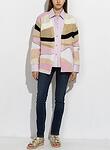 graphic intarsia cotton wool cardigan