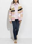 graphic intarsia cotton wool cardigan