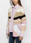 graphic intarsia cotton wool cardigan