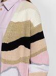 graphic intarsia cotton wool cardigan