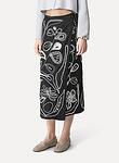 pearl suite  embroidery taffetas sarong skirt