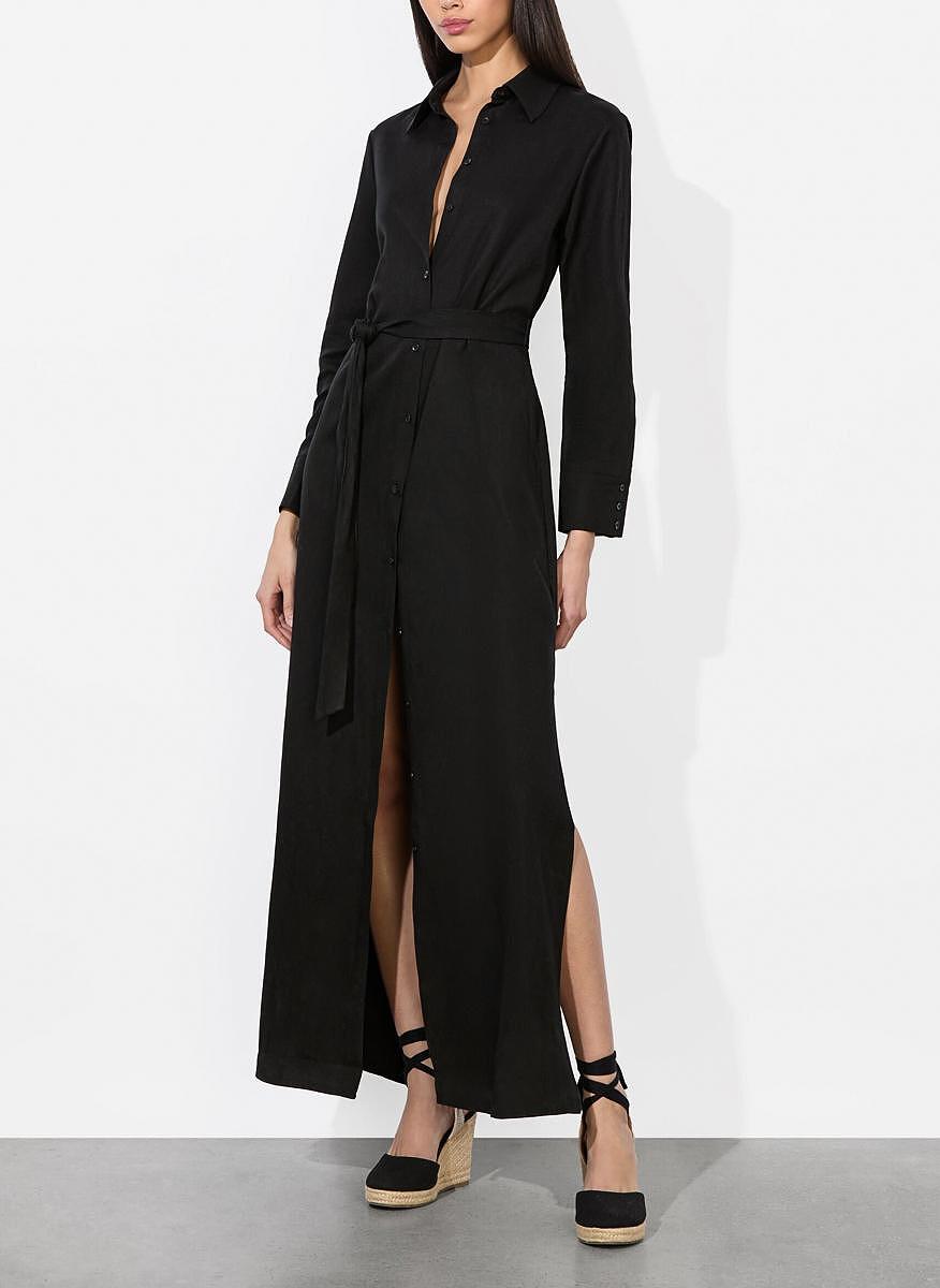 Дълга рокля с лен и памук 'Chassidy' Alice + Olivia