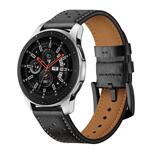 Кожена каишка De Lux за Galaxy Watch и Huawei Watch 22mm. черна