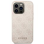 Оригинален кейс Guess Metal Gold Logo за iPhone 14 Pro Max Pink