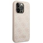 Оригинален кейс Guess Metal Gold Logo за iPhone 14 Pro Max Pink