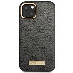 Оригинален кейс Guess 4G Logo Plate MagSafe за iPhone 14 Plus black