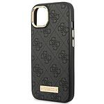 Оригинален кейс Guess 4G Logo Plate MagSafe за iPhone 14 Plus black