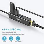 Хъб Cheotech , 4в1, USB-C, 3x USB 3.0, Ethernet RJ-45, сив (HUB-U02BK)