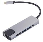 Универсален хъб 5 в 1 USB-C, LAN, HDMI, 2x USB 3.0