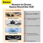 BASEUS HUB 4in1 USB към USB3.0 + 3xUSB2.0 CAHUB-U01 черен