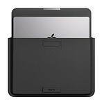 Кожен калъф INVIZI с функция стойка за MacBook Pro/Air 13"/14" Black