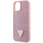 Оригинален кейс Guess Rhinestone Triangle за iPhone 14 Pink