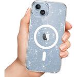 Кейс Tech Protect Flexair Hybrid MagSafe за iPhone 15 Pro Max Glitter Clear