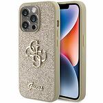 Кейс Guess Glitter Script Big 4G за iPhone 15 Pro Gold