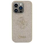 Кейс Guess Glitter Script Big 4G за iPhone 15 Pro Gold