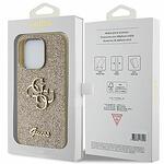 Кейс Guess Glitter Script Big 4G за iPhone 15 Pro Gold