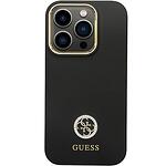 Кейс Guess за iPhone 14 Pro - черен силикон с лого Strass 4G