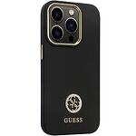 Кейс Guess за iPhone 14 Pro - черен силикон с лого Strass 4G