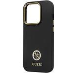 Кейс Guess за iPhone 14 Pro - черен силикон с лого Strass 4G