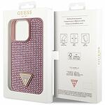 Кейс Guess Rhinestone Triangle за iPhone 14 Pro 6.1" Pink