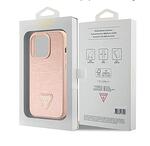 Оригинален кейс Guess Croco Triangle Metal Logo за iPhone 15 Pro Max Pink