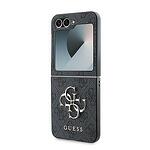 GUESS Leather 4G Metal Logo Калъф за Samsung Galaxy Z Flip 6 - Черен