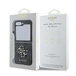 GUESS Leather 4G Metal Logo Калъф за Samsung Galaxy Z Flip 6 - Черен