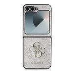 Original Case GUESS Leather 4G Metal Logo GUHCZF64GMGBR за Samsung Galaxy Z Flip 6 - Розов