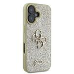 Оригинален кейс GUESS Hardcase Fixed Glitter Big 4G GUHCP16SHG4SGD за iPhone 16 - Златен