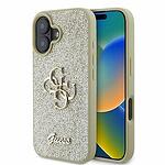 Оригинален кейс GUESS Hardcase Fixed Glitter Big 4G GUHCP16SHG4SGD за iPhone 16 - Златен