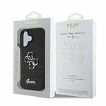 Оригинален кейс GUESS Hardcase Fixed Glitter Big 4G GUHCP16SHG4SGD за iPhone 16 - Черен