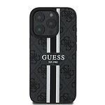 Оригинален кейс GUESS Hardcase 4G Printed Stripes MagSafe GUHMP16LP4RPSK за iPhone 16 Pro - Черен