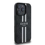 Оригинален кейс GUESS Hardcase 4G Printed Stripes MagSafe GUHMP16LP4RPSK за iPhone 16 Pro - Черен