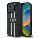 Оригинален кейс GUESS Hardcase 4G Printed Stripes MagSafe GUHMP16LP4RPSK за iPhone 16 Pro - Черен