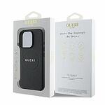 Оригинален кейс GUESS Hardcase Grained Gold Ring MagSafe GUHMP16XPGHSMMK за iPhone 16 Pro Max - Черен