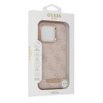 Розов кейс GUESS 4G Logo Plate MagSafe за iPhone 16 Pro