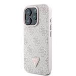 Кейс GUESS hardcase Leather 4G Triangle Strass GUHCP16XP4TDPP за iPhone 16 Pro Max розов