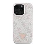 Кейс GUESS hardcase Leather 4G Triangle Strass GUHCP16XP4TDPP за iPhone 16 Pro Max розов