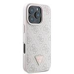 Кейс GUESS hardcase Leather 4G Triangle Strass GUHCP16XP4TDPP за iPhone 16 Pro Max розов