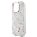 Кейс GUESS hardcase Leather 4G Triangle Strass GUHCP16XP4TDPP за iPhone 16 Pro Max розов